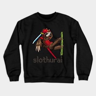 Slothurai Sloth Samurai Digital Art Crewneck Sweatshirt